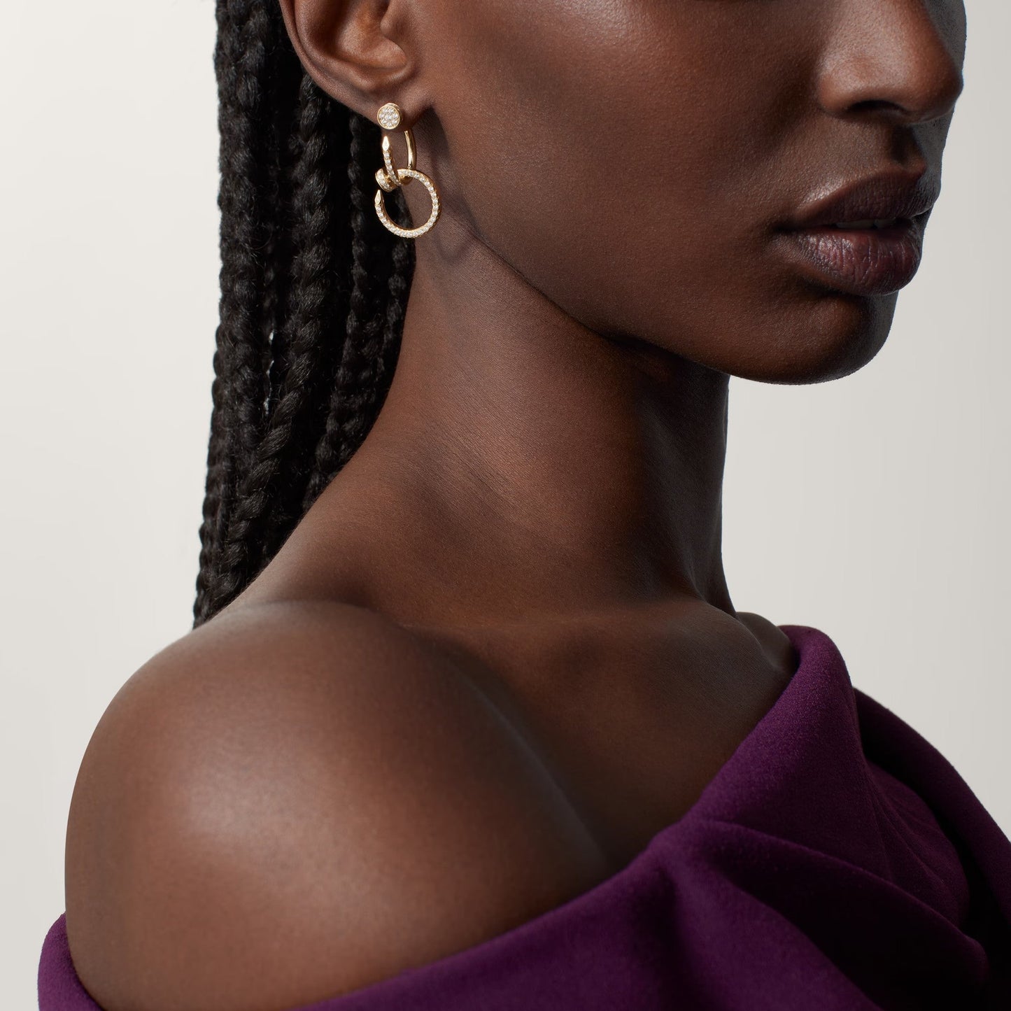[AuraEcho]JUSTE FULL DIAMOND DOUBLE EARRINGS