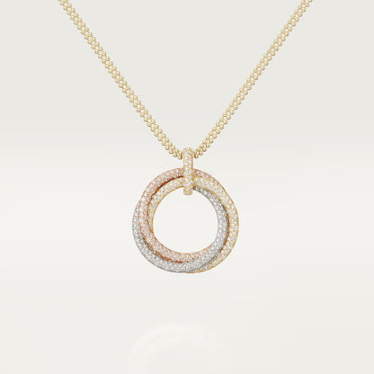 [AuraEcho]TRINITY LARGE FULL DIAMOND  NECKLACE