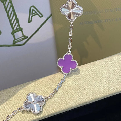 [AuraEcho] CLOVER 5 MOTIF VIOLET BRACELET COLLECTION