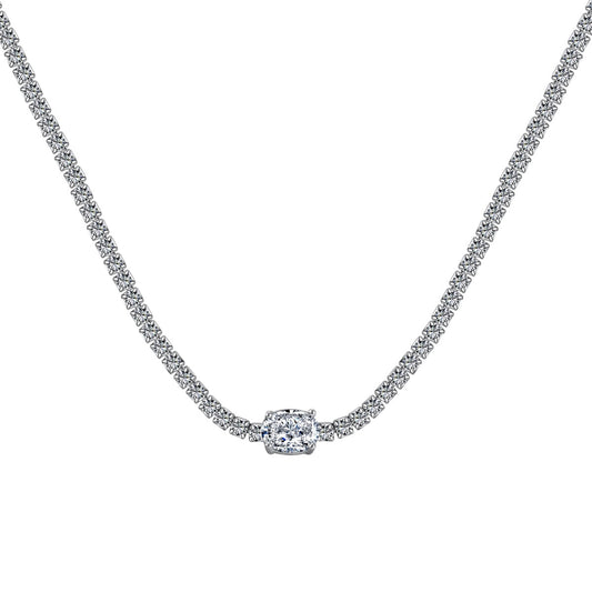 [AuraEcho]1.0 Carat Shining Oval Cut Necklace