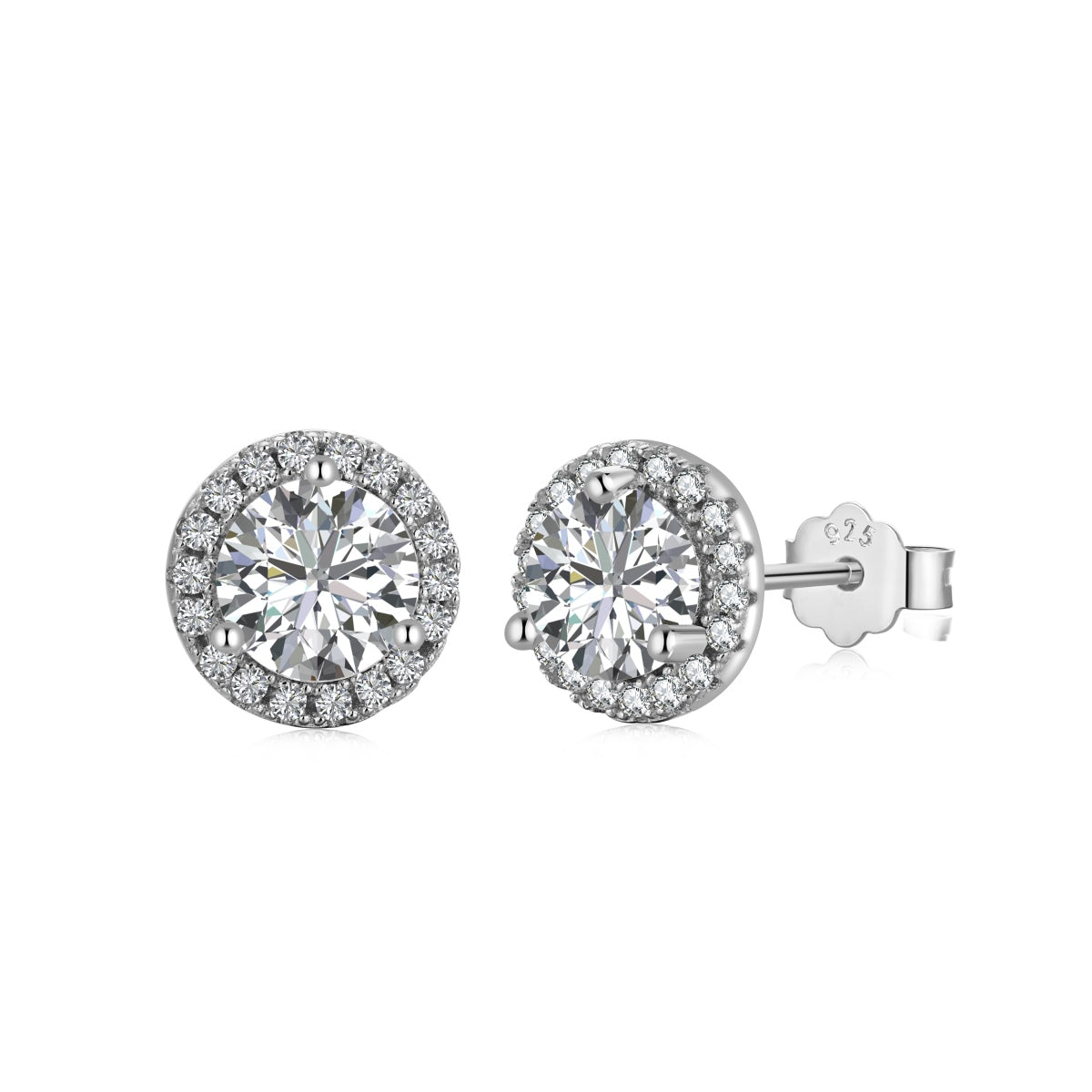 [AuraEcho]Classic Princess Round Shape Earrings