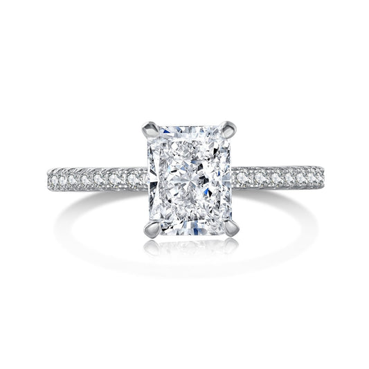 [AuraEcho]2.0 Carat Dazzling Sparkling Radiant Cut Party Ring