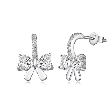 [AuraEcho]Exquisite Earrings With Heart-Shaped Bow Design