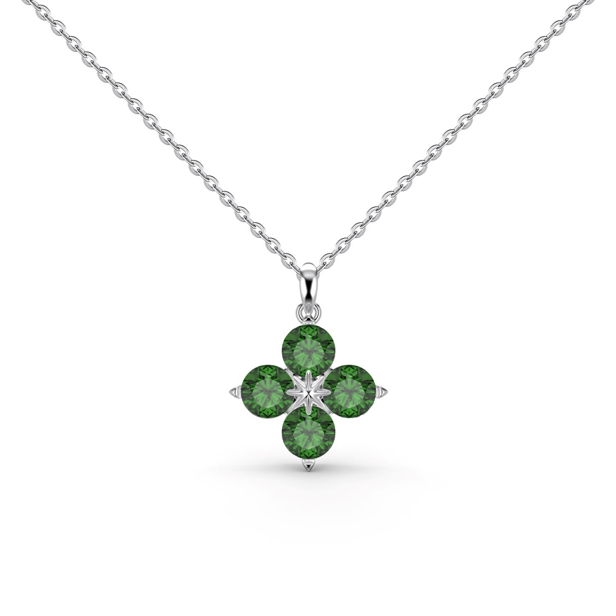 [AuraEcho]Four-Leaf Clover And Eight-Pointed Star Necklace