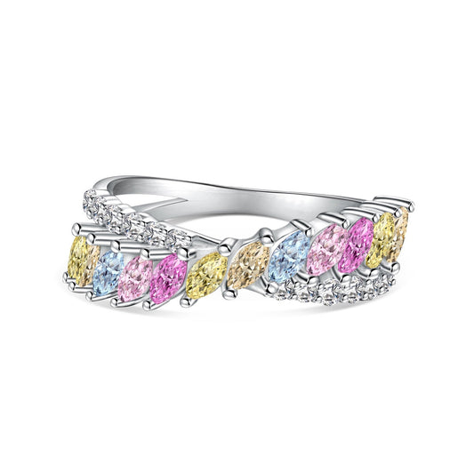 [AuraEcho]Unique Colorful Marquise Cut Daily Ring