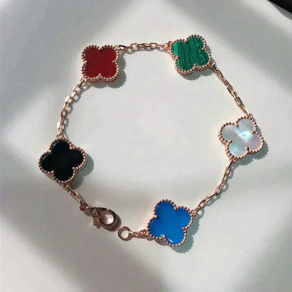 [AuraEcho]CLOVER 5 MOTIFS MULTICOLOR BRACELET