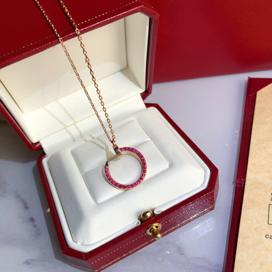 [AuraEcho]JUSTE NECKLACE RED FULL DIAMONDS