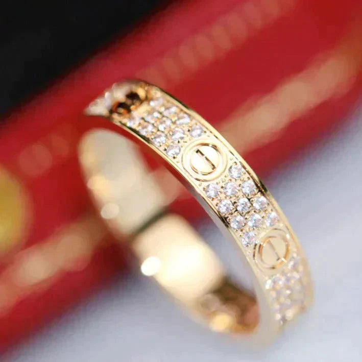 [AuraEcho]LOVE RING 4.0MM DIAMOND PAVED