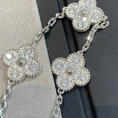 [AuraEcho] CLOVER 5 MOTIF FULL DIAMOND BRACELET COLLECTION