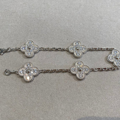 [AuraEcho] CLOVER 5 MOTIF FULL DIAMOND BRACELET COLLECTION
