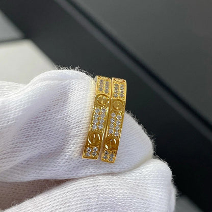 [AuraEcho]LOVE EARRINGS 3.6MM DIAMOND PAVED