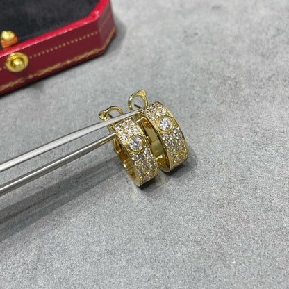 [AuraEcho]LOVE 5.5MM DIAMOND PAVED EARRINGS