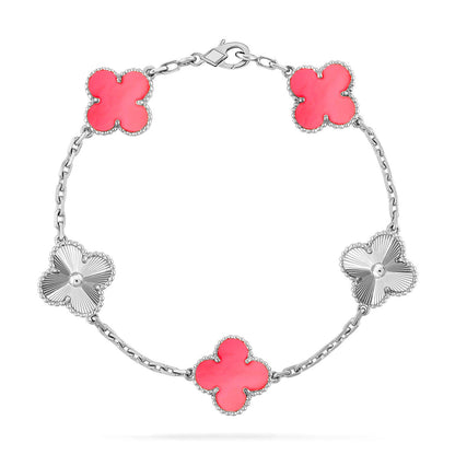 [AuraEcho] CLOVER 5 MOTIFS  PINK MOP BRACELET COLLECTION