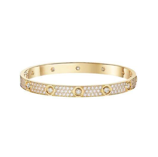 [AuraEcho]LOVE BRACELET 6.1MM DIAMOND-PAVED 10 BIG DIAMONDS