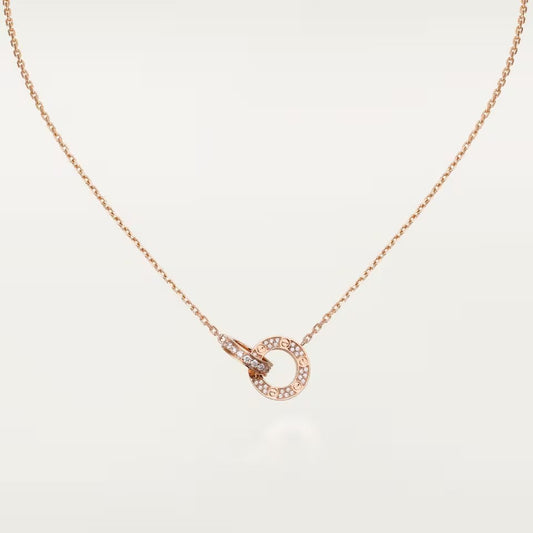 [AuraEcho]LOVE  FULL DIAMOND PENDANT NECKLACE