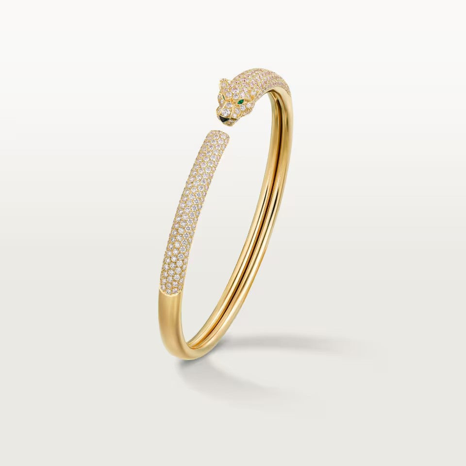 [AuraEcho]PANTHERE FULL DIAMOND OPEN BRACELET