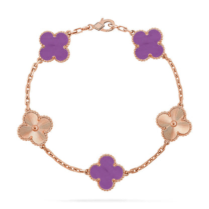[AuraEcho] CLOVER 5 MOTIF VIOLET BRACELET COLLECTION