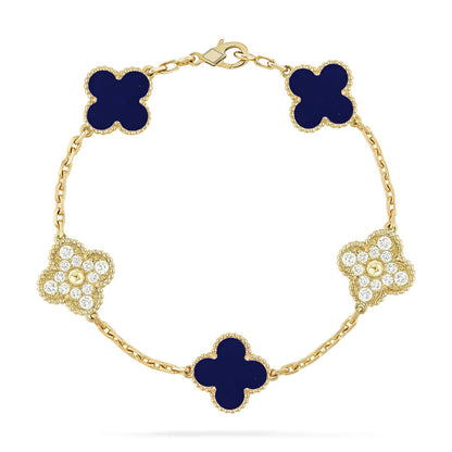 [AuraEcho]CLOVER 5 MOTIF LAPIS LAZULI BRACELET COLLECTION