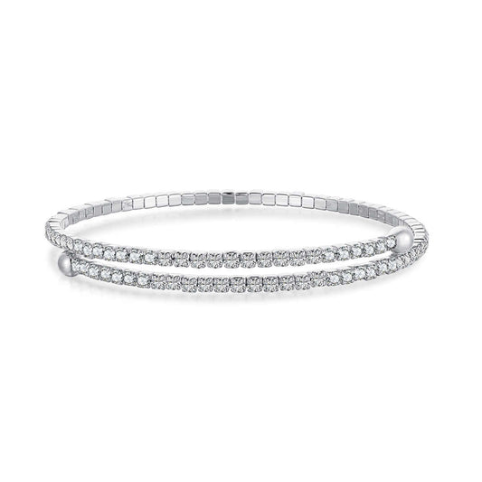 [AuraEcho]Row of Diamonds Round Fashion Bracelet