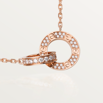 [AuraEcho]LOVE  FULL DIAMOND PENDANT NECKLACE