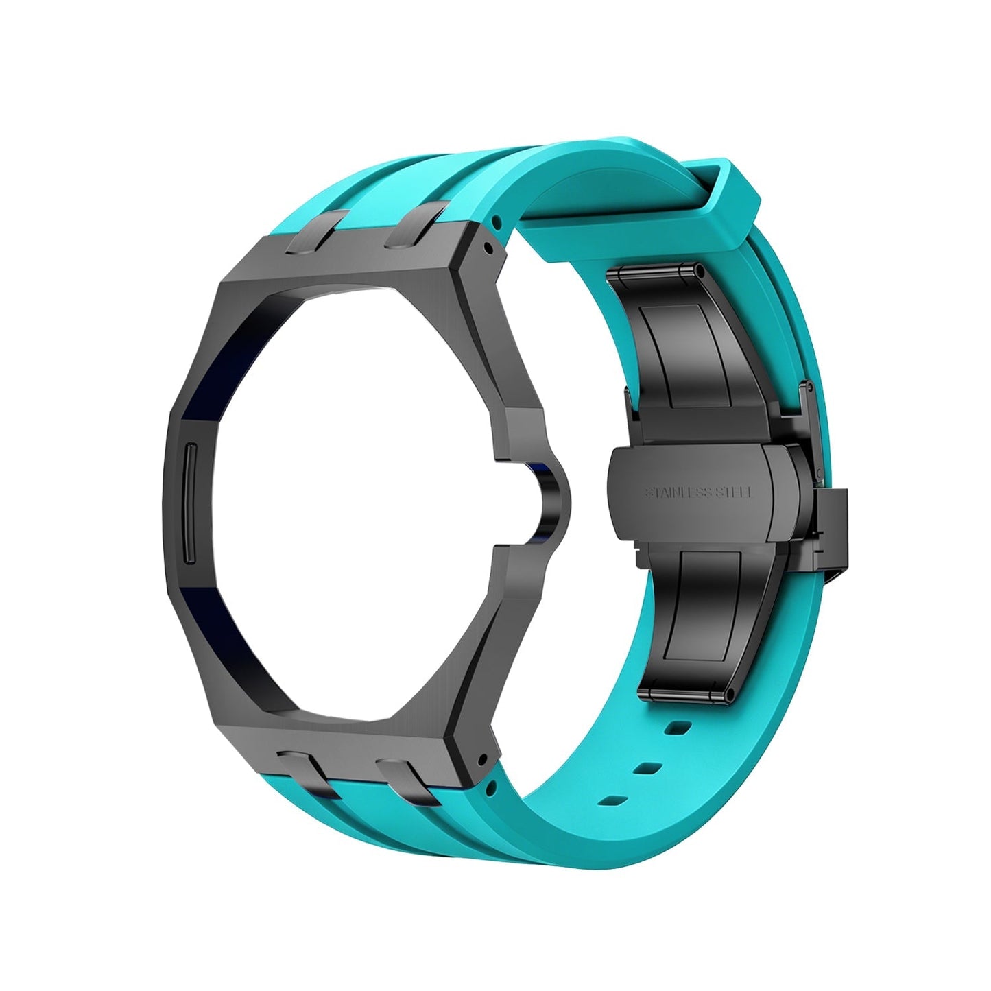[AuraEcho]Oak Pop Black Steel Case & Silicone Strap(Only Strap)
