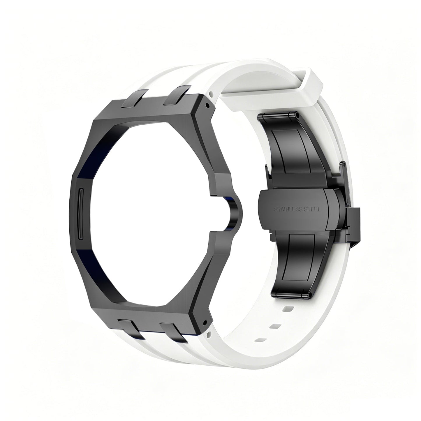 [AuraEcho]Oak Pop Black Steel Case & Silicone Strap(Only Strap)