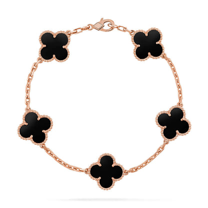 [AuraEcho] CLOVER 5 MOTIF ONYXS BRACELET COLLECTION