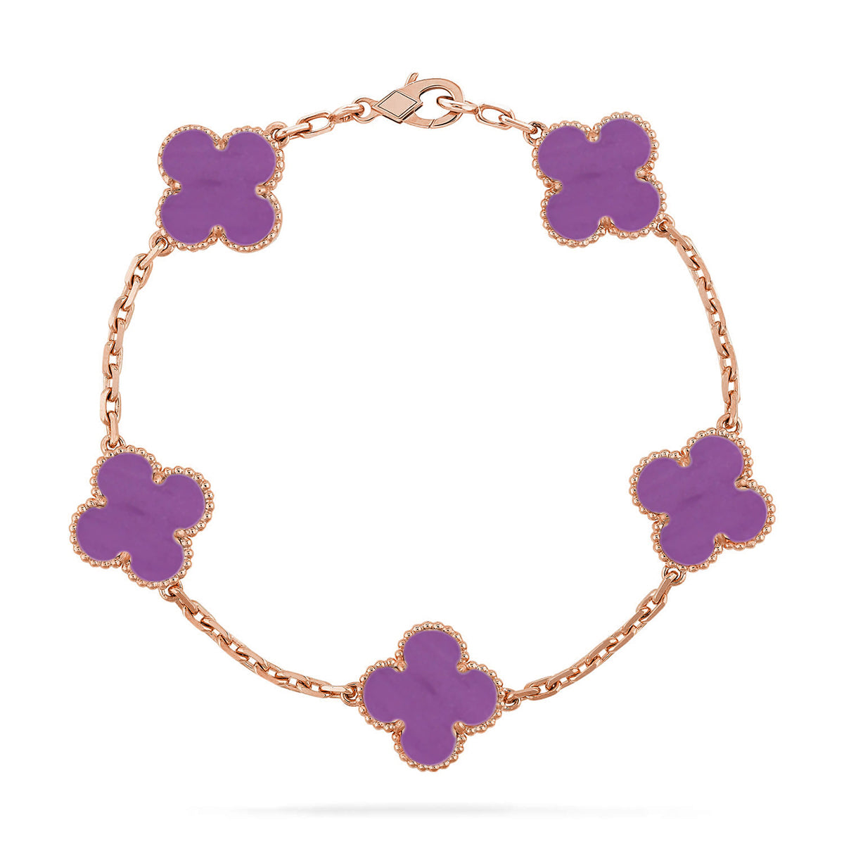 [AuraEcho] CLOVER 5 MOTIF VIOLET BRACELET COLLECTION