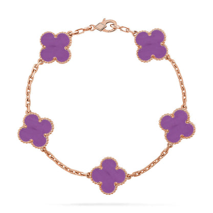 [AuraEcho] CLOVER 5 MOTIF VIOLET BRACELET COLLECTION