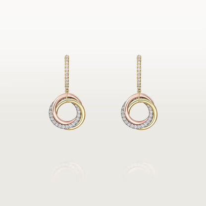 [AuraEcho]TRINITY HALF DIAMOND  EARRINGS