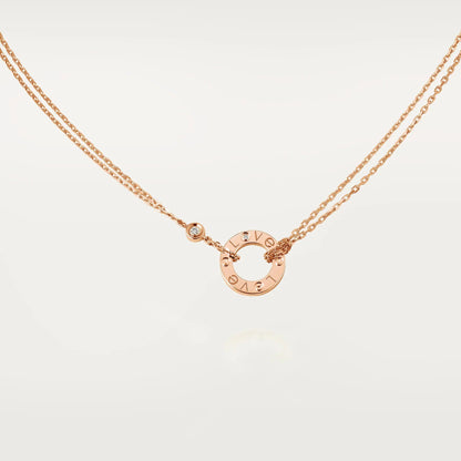 [AuraEcho]LOVE NECKLACE 16MM 2 DIAMONDS