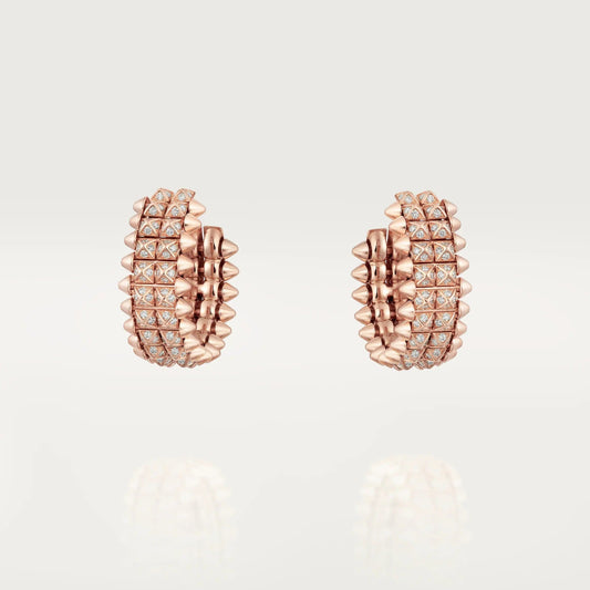 [AuraEcho]CLASH 9.2MM FULL DIAMOND DOUBLE ROW EARRINGS