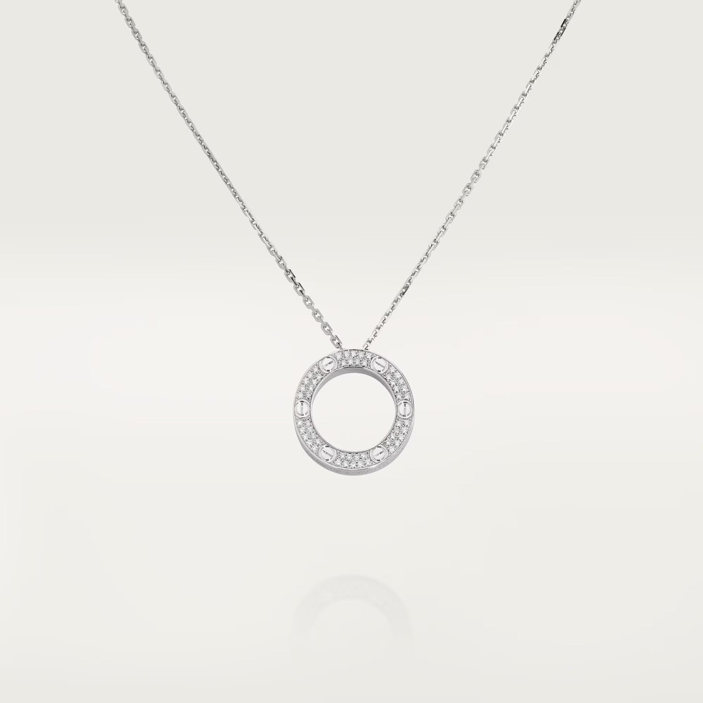 [AuraEcho]LOVE NECKLACE 16MM  FULL DIAMOND