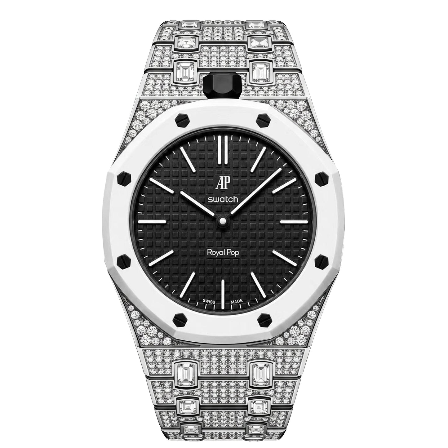 [AuraEcho]Royal Oak Pop Exclusive Bioceramic Case & Bioceramic Strap Full Diamond