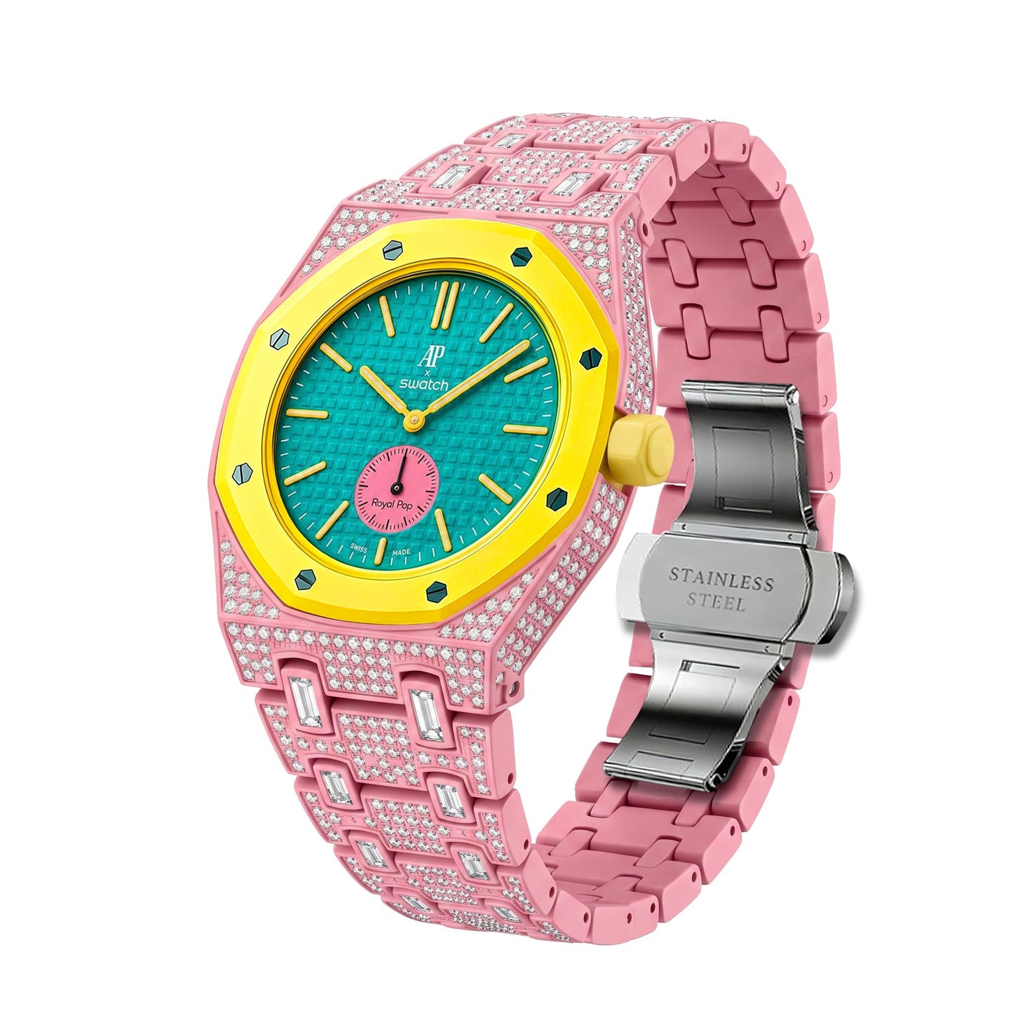 [AuraEcho]Royal Oak Pop Exclusive Bioceramic Case & Bioceramic Strap Full Diamond