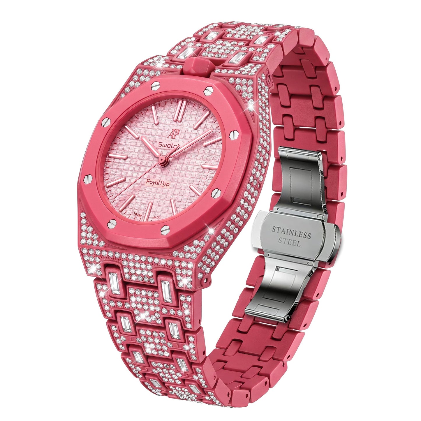 [AuraEcho]Royal Oak Pop Exclusive Bioceramic Case & Bioceramic Strap Full Diamond