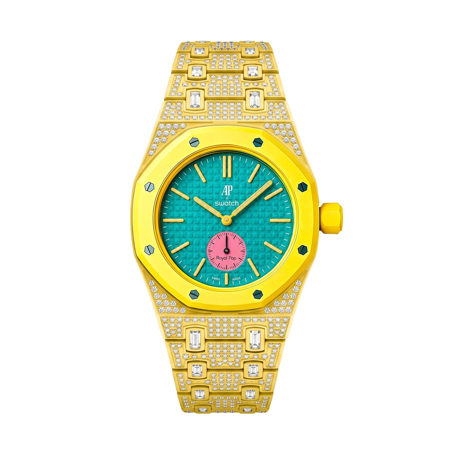 [AuraEcho]Royal Oak Pop Exclusive Bioceramic Case & Bioceramic Strap Full Diamond