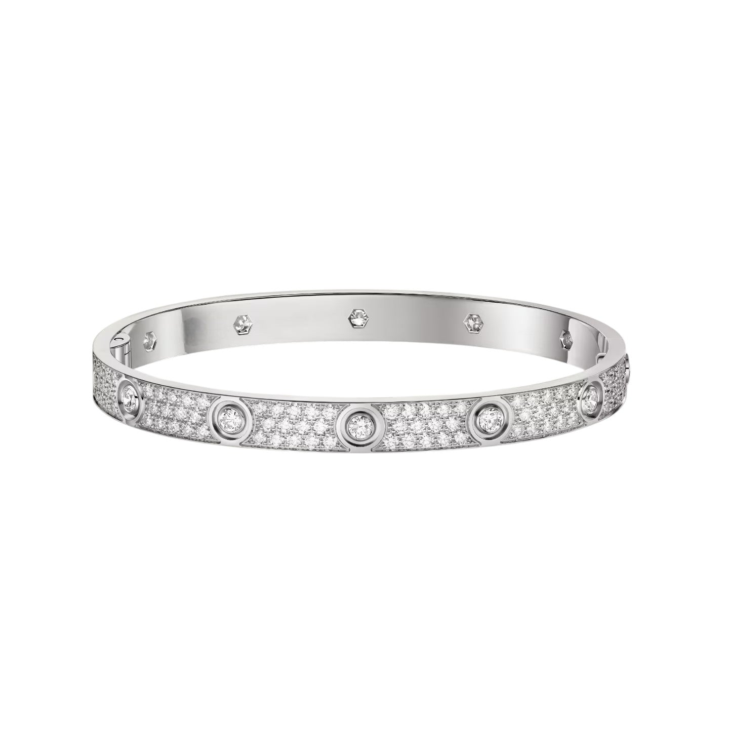 [AuraEcho]LOVE BRACELET 6.1MM DIAMOND-PAVED 10 BIG DIAMONDS