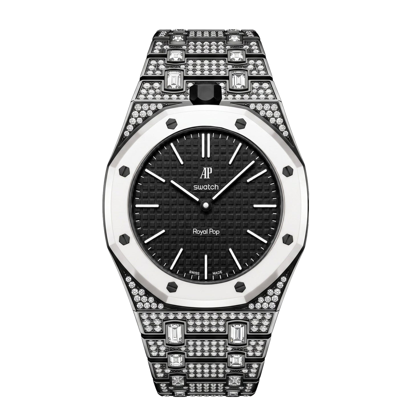 [AuraEcho]Royal Oak Pop Exclusive Bioceramic Case & Bioceramic Strap Full Diamond