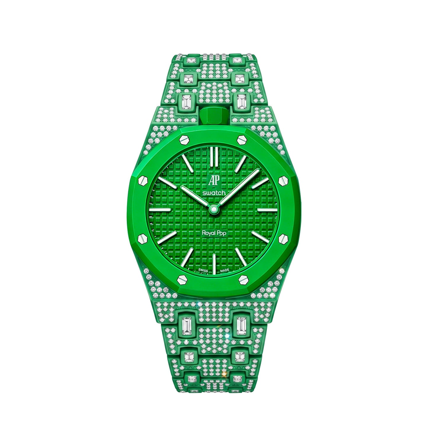 [AuraEcho]Royal Oak Pop Exclusive Bioceramic Case & Bioceramic Strap Full Diamond