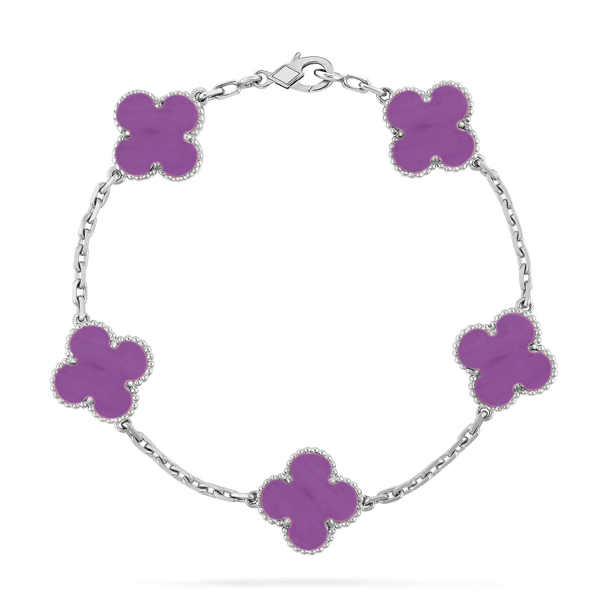 [AuraEcho] CLOVER 5 MOTIF VIOLET BRACELET COLLECTION
