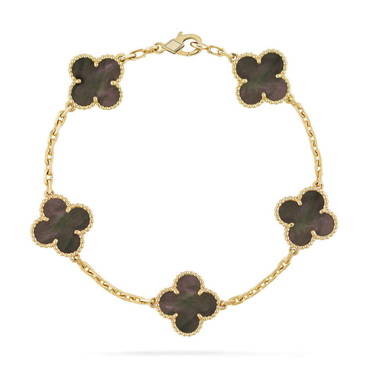 [AuraEcho] CLOVER 5 MOTIF GRAY MOP BRACELET COLLECTION
