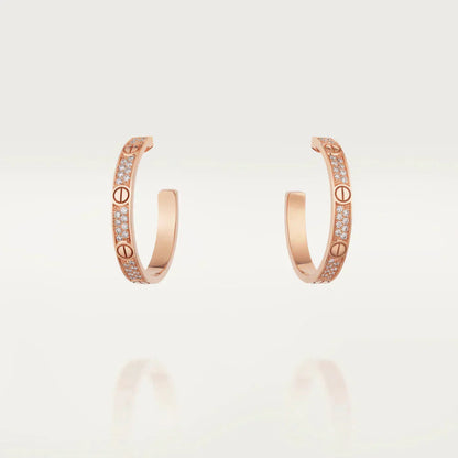 [AuraEcho]LOVE EARRINGS 3.6MM DIAMOND PAVED