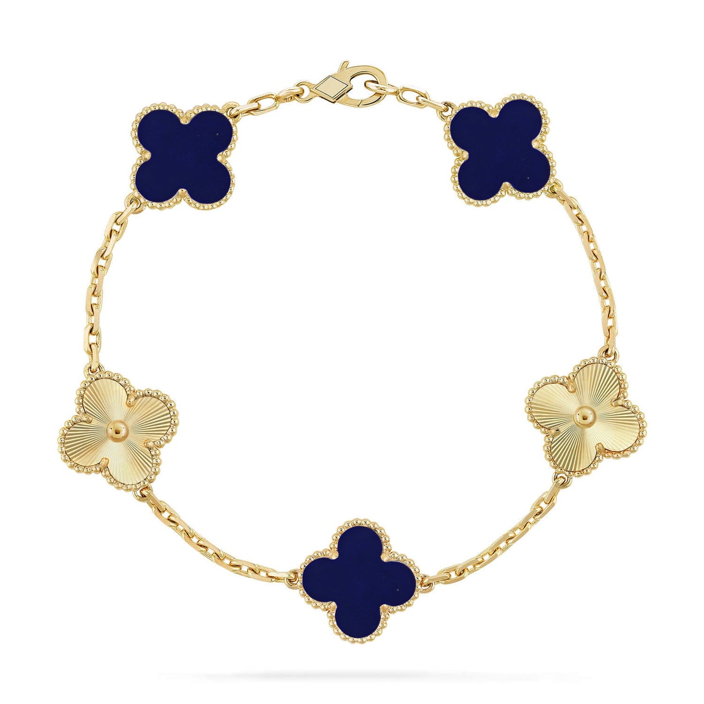 [AuraEcho]CLOVER 5 MOTIF LAPIS LAZULI BRACELET COLLECTION