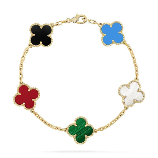[AuraEcho]CLOVER 5 MOTIFS MULTICOLOR BRACELET