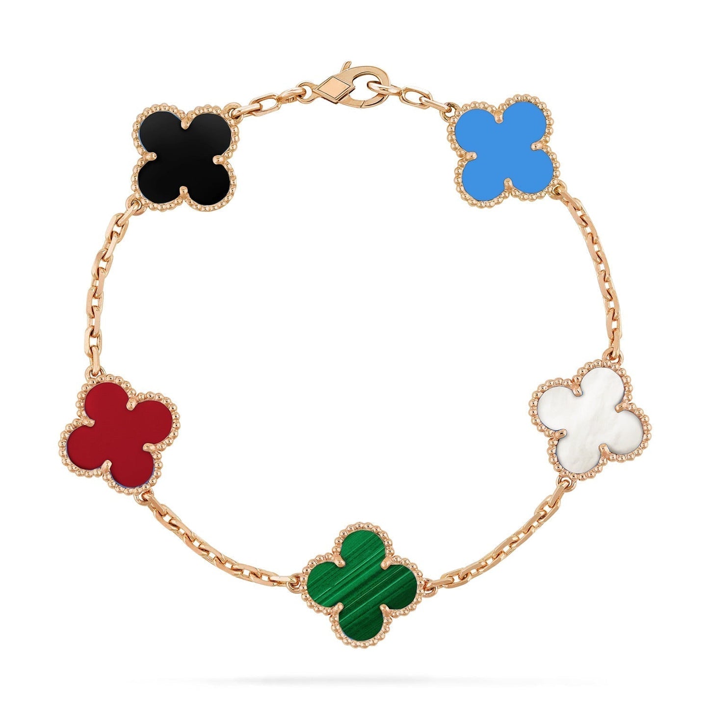 [AuraEcho]CLOVER 5 MOTIFS MULTICOLOR BRACELET