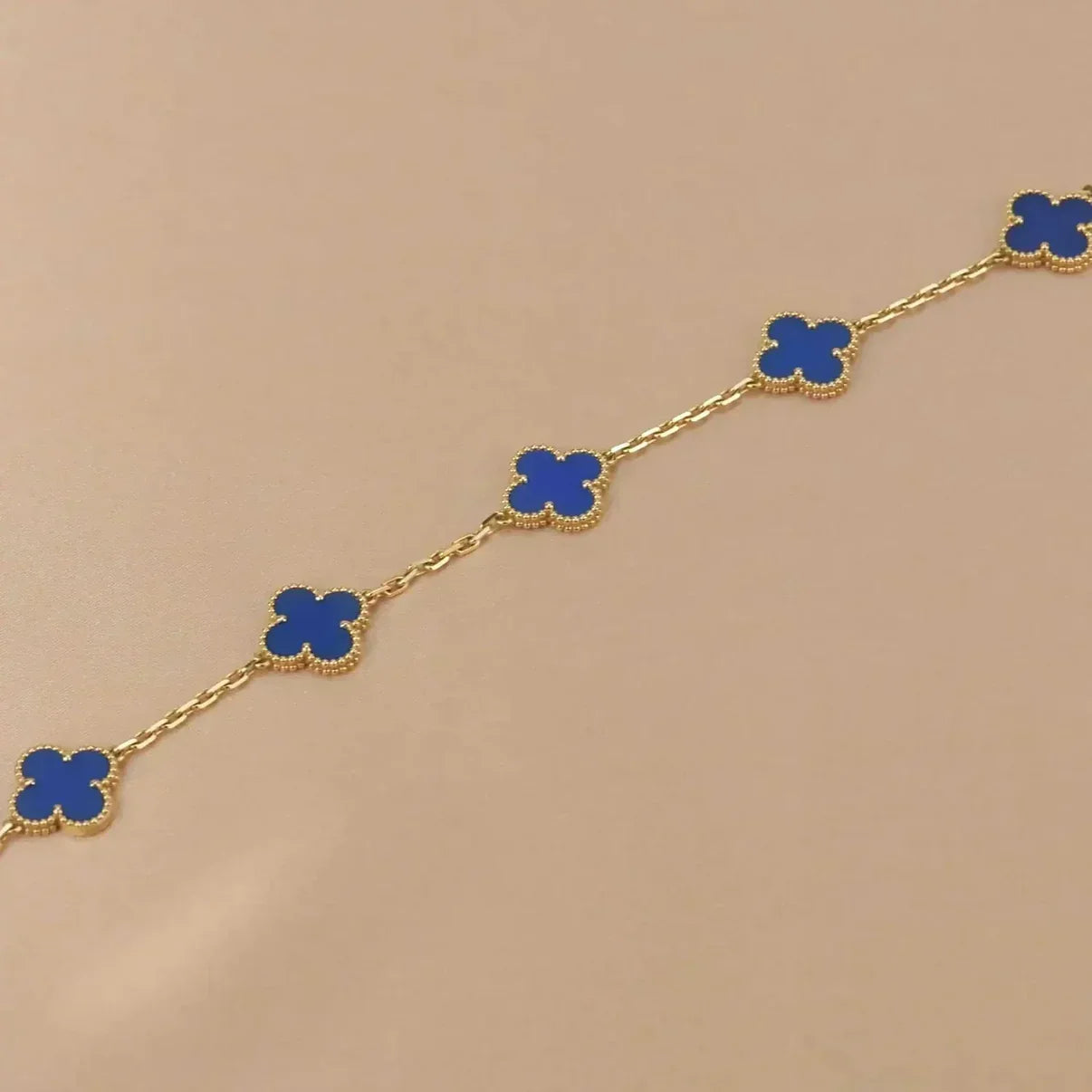 [AuraEcho] CLOVER 5 MOTIF BLUE AGATE BRACELET COLLECTION