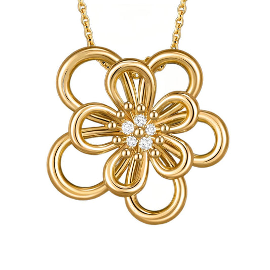 [AuraEcho]FLOWERLACE NECKLACE 5 DIAMONDS