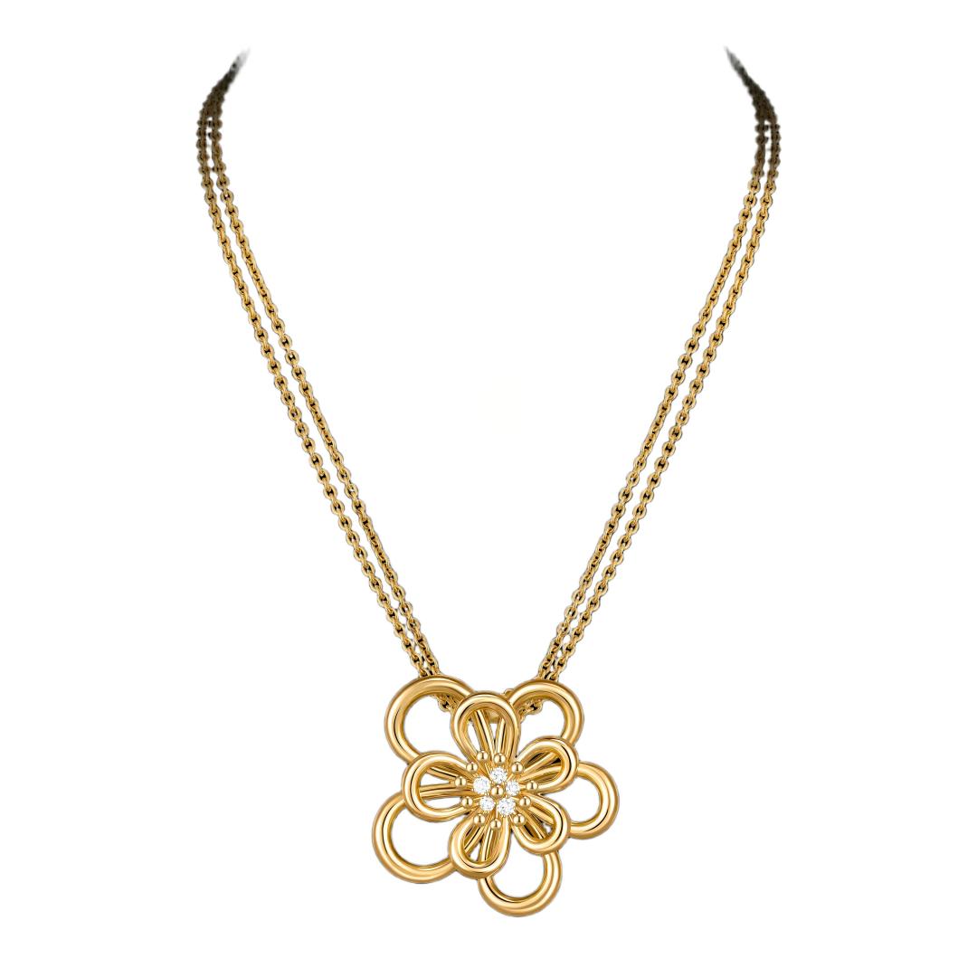 [AuraEcho]FLOWERLACE NECKLACE 5 DIAMONDS