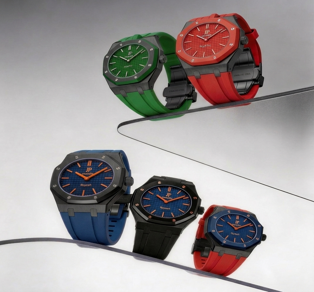 [AuraEcho]Oak Pop Black Steel Case & Silicone Strap(Only Strap)